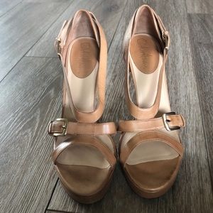 Cole Haan natural leather 4 inch heel shoes